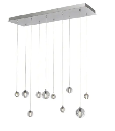 ET2 Contemporary Lighting E24507-91PC Harmony 10-Light LED Pendant, Color Temperature 3000K, 1,050 Lumens, Voltage 120V, Polished Chrome