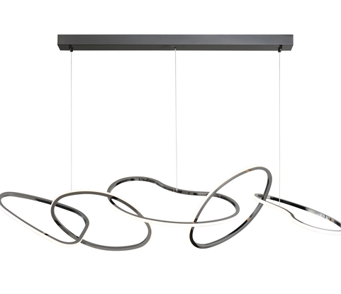 ET2 Contemporary Lighting E24616-BC Unity LED 55 inch Linear Pendant Ceiling Light, Lumens 2800lm, Color Temperature 3000K, Black Chrome
