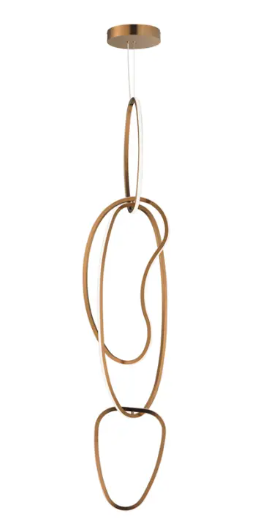 ET2 Contemporary Lighting E24617-BCN Unity Vertical LED Pendant, Color Temperature 3000K, Voltage 120-277V, Brushed Champagne Finish