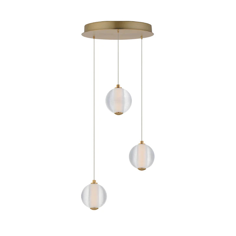 ET2 Contemporary Lighting E24643-144GLD 12" Rhythm LED Single Pendant Ceiling Light - Finish: Gold