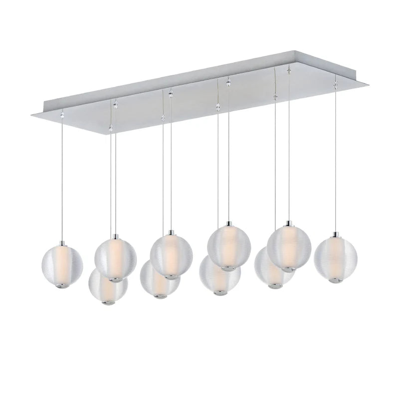 ET2 Contemporary Lighting E24648-144PC 34" Rhythm LED Multi Light Pendant Ceiling Light - Finish: Polished Chrome