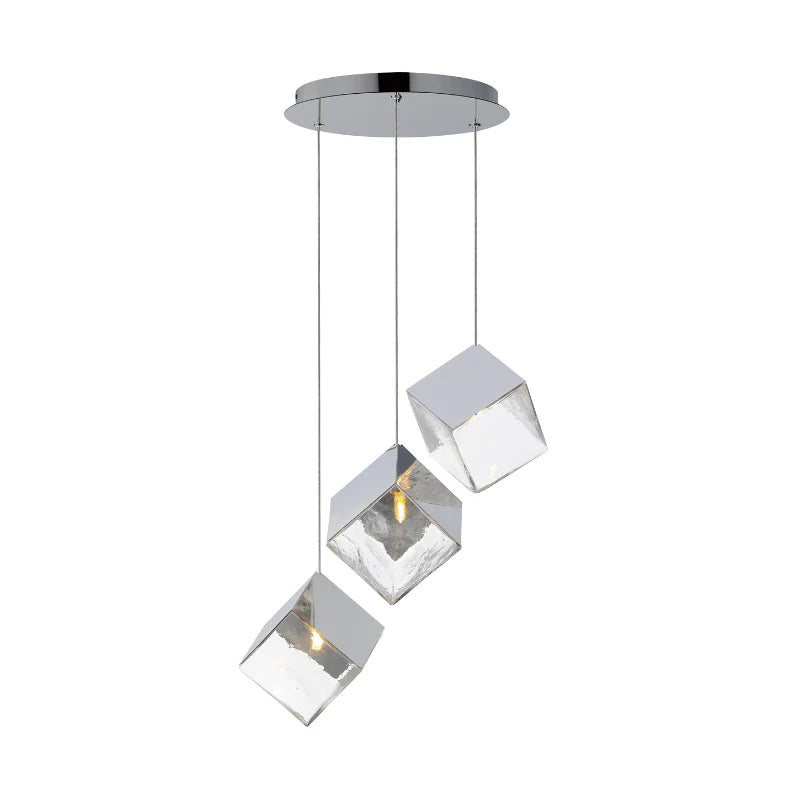ET2 Contemporary Lighting E24683-28PC 19" Ice Cube LED Multi Pendant Ceiling Light- Finish: Polished Chrome