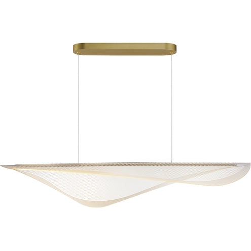 ET2 Contemporary Lighting E24714-144GLD Manta LED 47 inch Gold Linear Pendant Ceiling Light