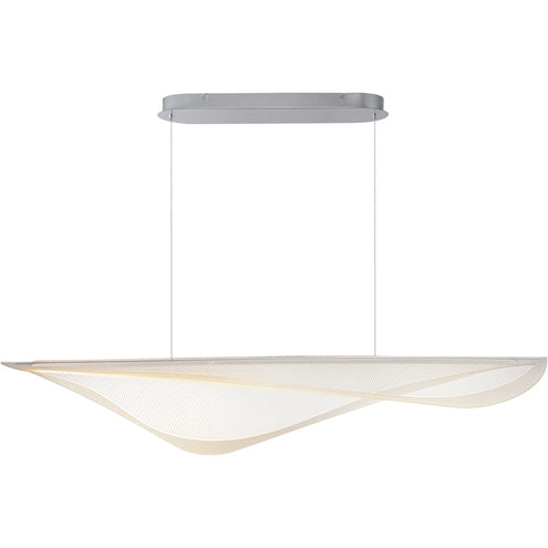 ET2 Contemporary Lighting E24714-144PC Manta LED 47 inch Polished Chrome Linear Pendant Ceiling Light in Clear Ribbed