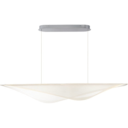 ET2 Contemporary Lighting E24716-144PC Manta LED 59 inch Polished Chrome Linear Pendant Ceiling Light in Clear Ribbed