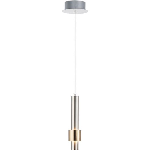 ET2 Contemporary Lighting E24751-SNSBR Reveal LED 2.75 inch Satin Nickel and Satin Brass Single Pendant Ceiling Light
