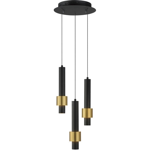 ET2 Contemporary Lighting E24753-BKGLD Reveal LED 11 inch Black and Gold Multi-Light Pendant Ceiling Light in Black/Gold