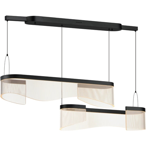 ET2 Contemporary Lighting E24774-133BK Sonata LED 47.25 inch Black Linear Pendant Ceiling Light