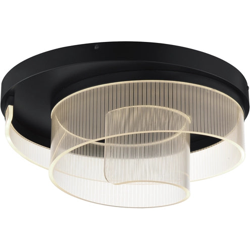 ET2 Contemporary Lighting E24778-133BK Sonata LED 19.75 inch Black Semi-Flush Mount Ceiling Light in Patterned Acrylic