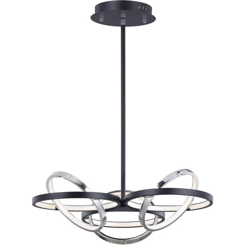 ET2 Contemporary Lighting E24787-BKPC Gyro II LED 26 inch Black and Polished Chrome Single Pendant Ceiling Light