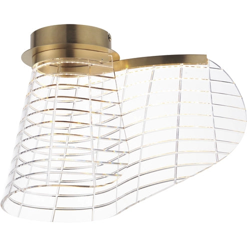 ET2 Contemporary Lighting E24810-82BCN Tartan LED 10 inch Brushed Champagne Flush Mount Ceiling Light