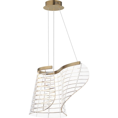 ET2 Contemporary Lighting E24812-82BCN Tartan LED 10 inch Brushed Champagne Single Pendant Ceiling Light