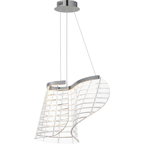 ET2 Contemporary Lighting E24812-82PC Tartan LED 10 inch Polished Chrome Single Pendant Ceiling Light
