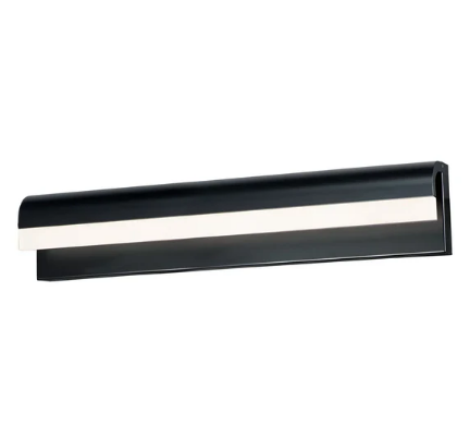 ET2 Contemporary Lighting E24844-90BK Waterfall 24 Inch. Bathroom Vanity Light, Black with Acrylic