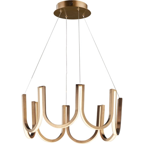 ET2 Contemporary Lighting E24853-BCN You LED 26.25 inch Brushed Champagne Single Pendant Ceiling Light