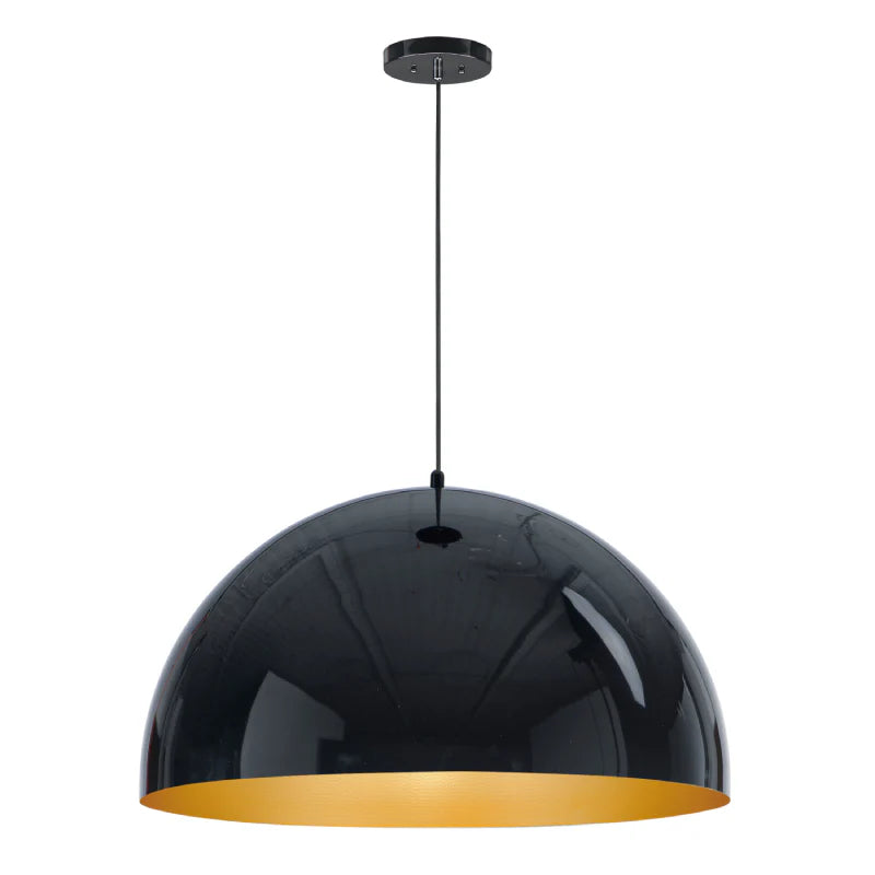 ET2 Contemporary Lighting E24906-GBGLD 31" Hemisphere LED Single Pendant Ceiling Light - Finish: Gloss Black and Gold