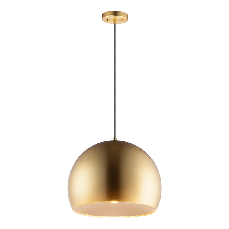 ET2 Contemporary Lighting E24924-SBRCOF 16" Palla LED Single Pendant Ceiling Light - Finish: Satin Brass and Coffee