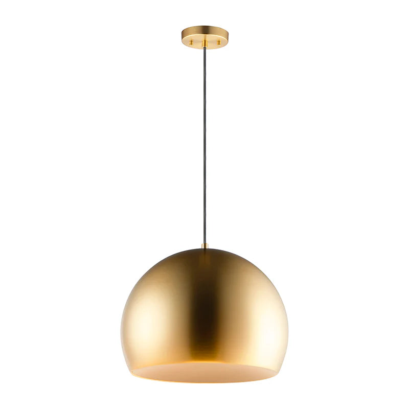 ET2 Contemporary Lighting E24926-SBRCOF 20" Palla LED Single Pendant Ceiling Light - Finish: Satin Brass and Coffee