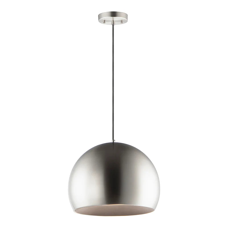ET2 Contemporary Lighting E24926-SNBK 20" Palla LED Single Pendant Ceiling Light - Finish: Satin Nickel and Black