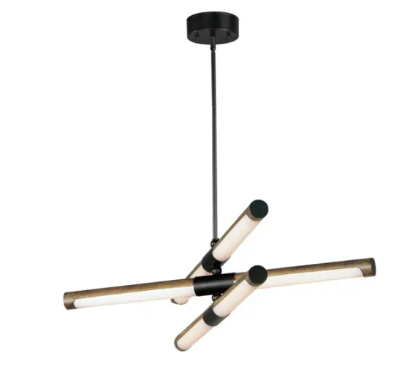 ET2 Contemporary Lighting E24943-APBK Rollo 6-Light LED Pendant, Color Temperature 3000K, 2,800 Lumens, Voltage 120V, Antique Pecan / Black
