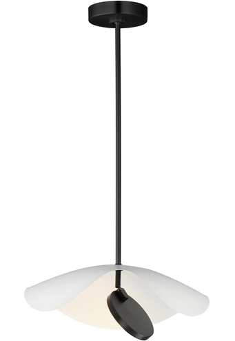 ET2 Contemporary Lighting E24964-WTBK Carmen 16" LED Pendant, Color Temperature 3000K, 420 Lumens, Voltage 120-277V, Black Finish