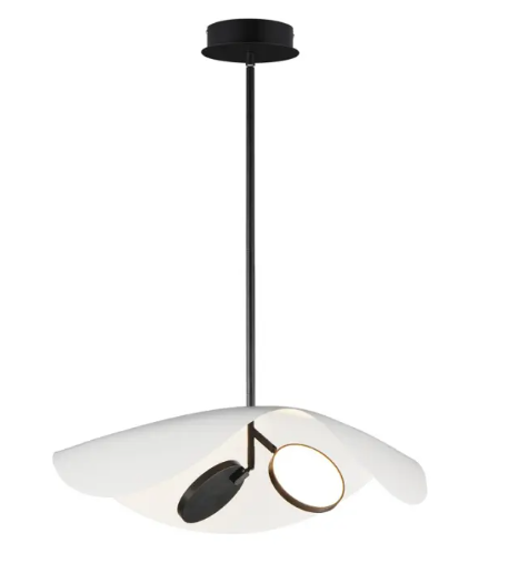 ET2 Contemporary Lighting E24966-WTBK Carmen 24" LED Pendant, Color Temperature 3000K, 720 Lumens, Voltage 120-277V, Black Finish