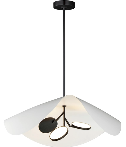 ET2 Contemporary Lighting E24968-WTBK Carmen 32" LED Pendant, Color Temperature 3000K, 960 Lumens, Voltage 120-277V, White/Black Finish