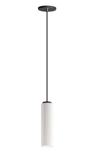 ET2 Contemporary Lighting E25038-WTBK Pleat LED Pendant, Color Temperature 3000K, 450 Lumens. Voltage 120V, White Finish