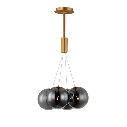 ET2 Contemporary Lighting E25084-142GLD Burst 17" 4-Light LED Pendant Ceiling Light - Color Temperature: 3000K - Shade Color: Smoke - Finish: Gold