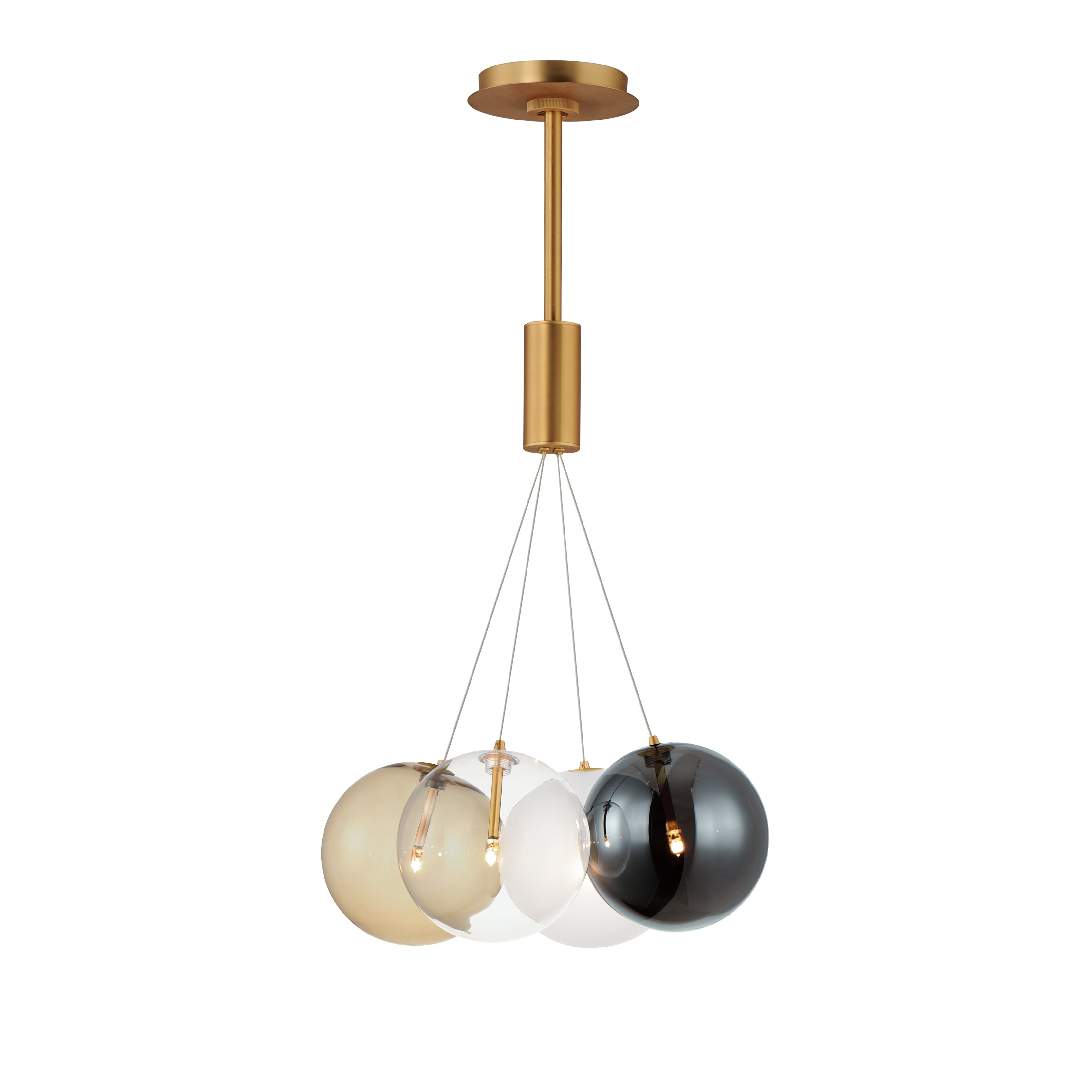 ET2 Contemporary Lighting E25084-148GLD Burst 17" 4-Light LED Pendant Ceiling Light - Color Temperature: 3000K - Shade Color: Mixed - Finish: Gold