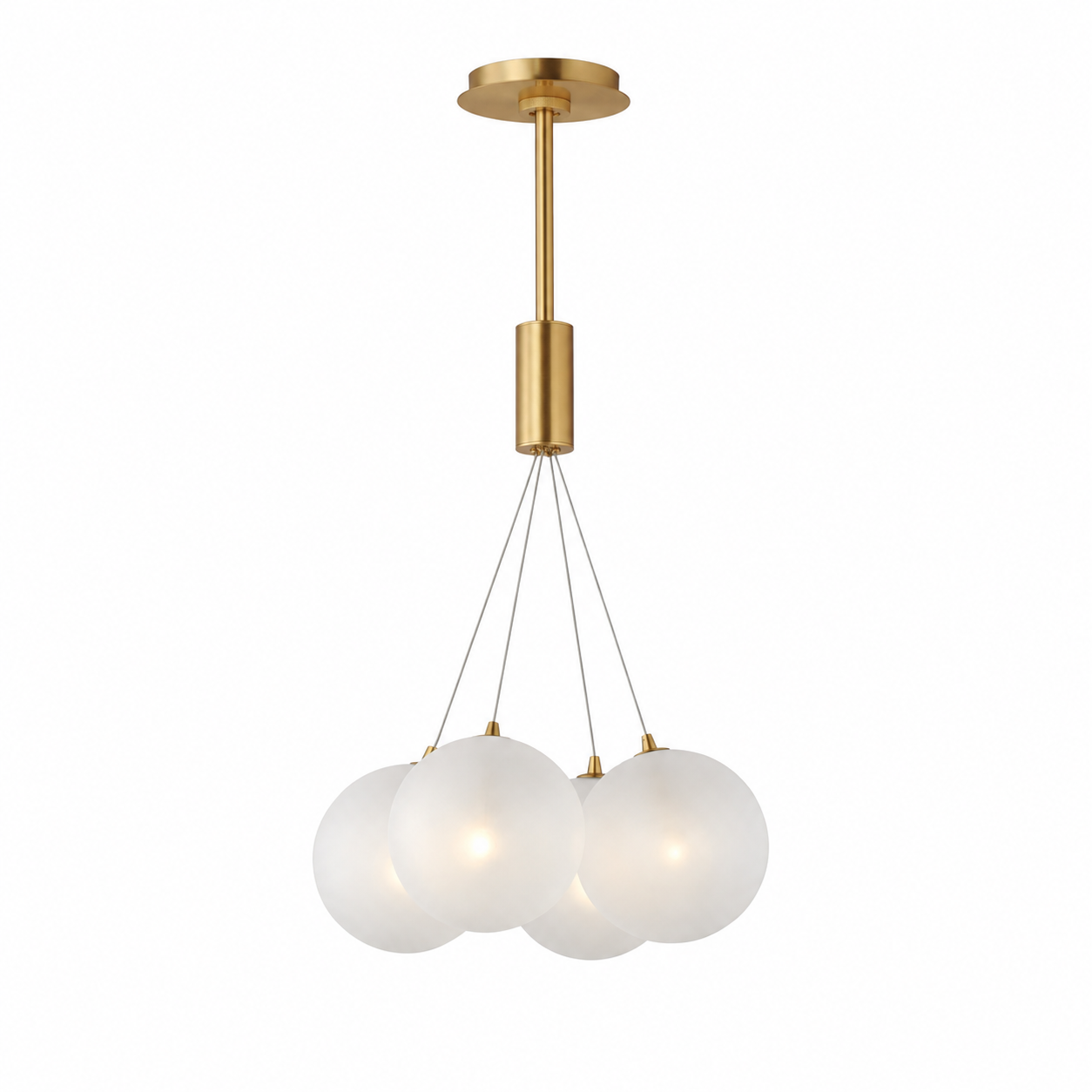 ET2 Contemporary Lighting E25084-54GLD Burst 17" 4-Light LED Pendant Ceiling Light - Color Temperature: 3000K - Shade Color: Frost - Finish: Gold