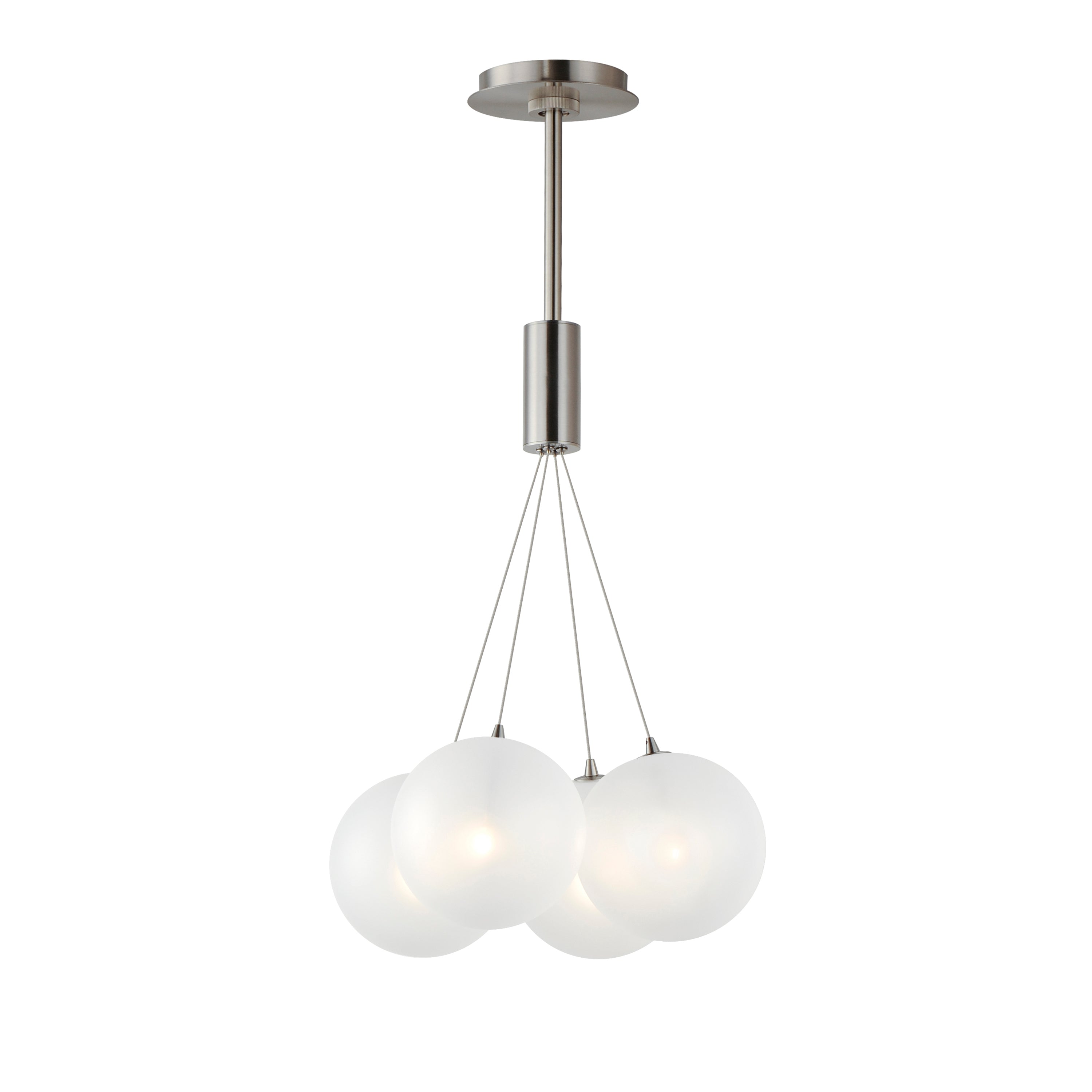 ET2 Contemporary Lighting E25084-54SN Burst 17" 4-Light LED Pendant Ceiling Light - Color Temperature: 3000K - Shade Color: Frost - Finish: Satin Nickel