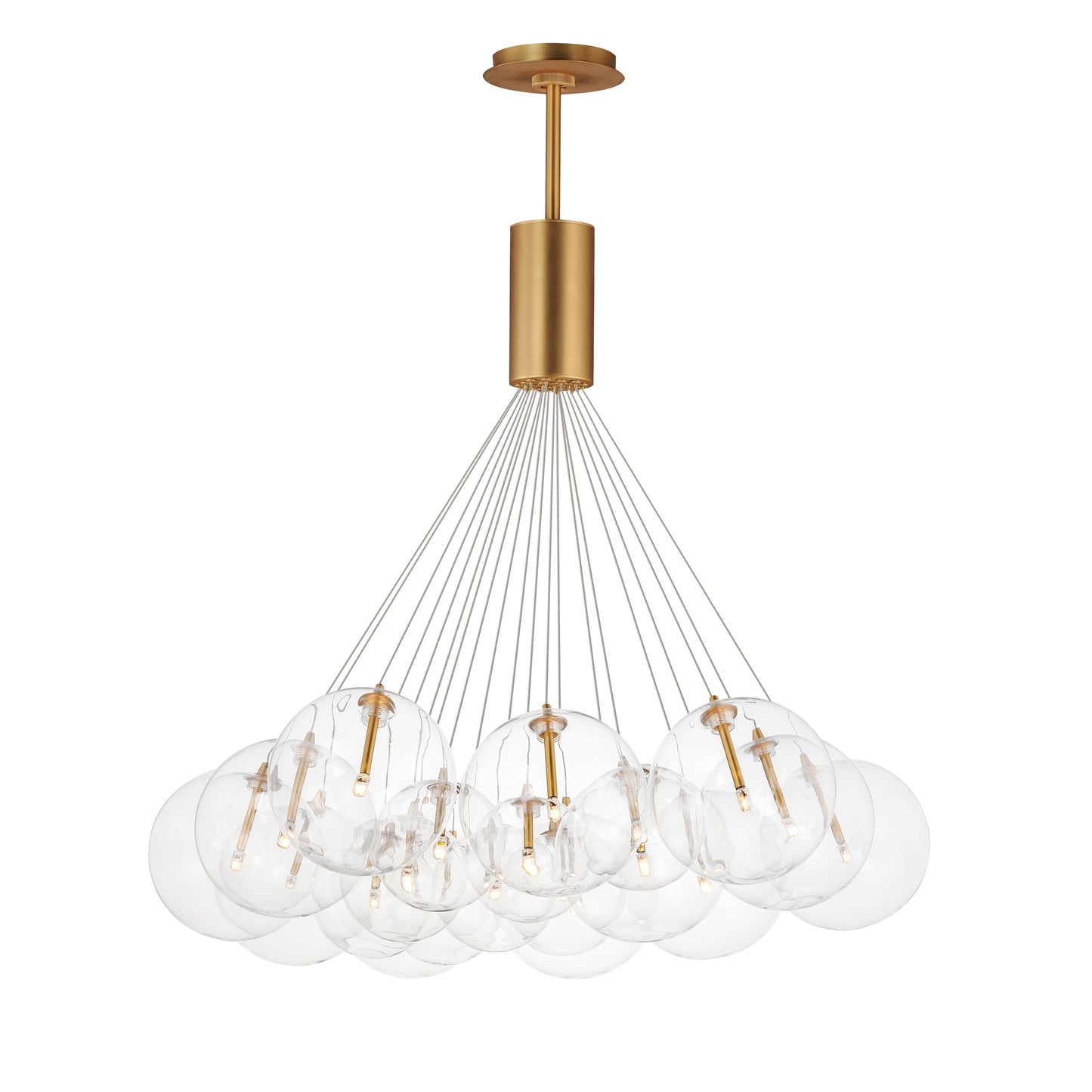 ET2 Contemporary Lighting E25088-18GLD Burst 35" 20-Light LED Pendant Ceiling Light - Color Temperature: 3000K - Shade Color: Clear - Finish: Gold