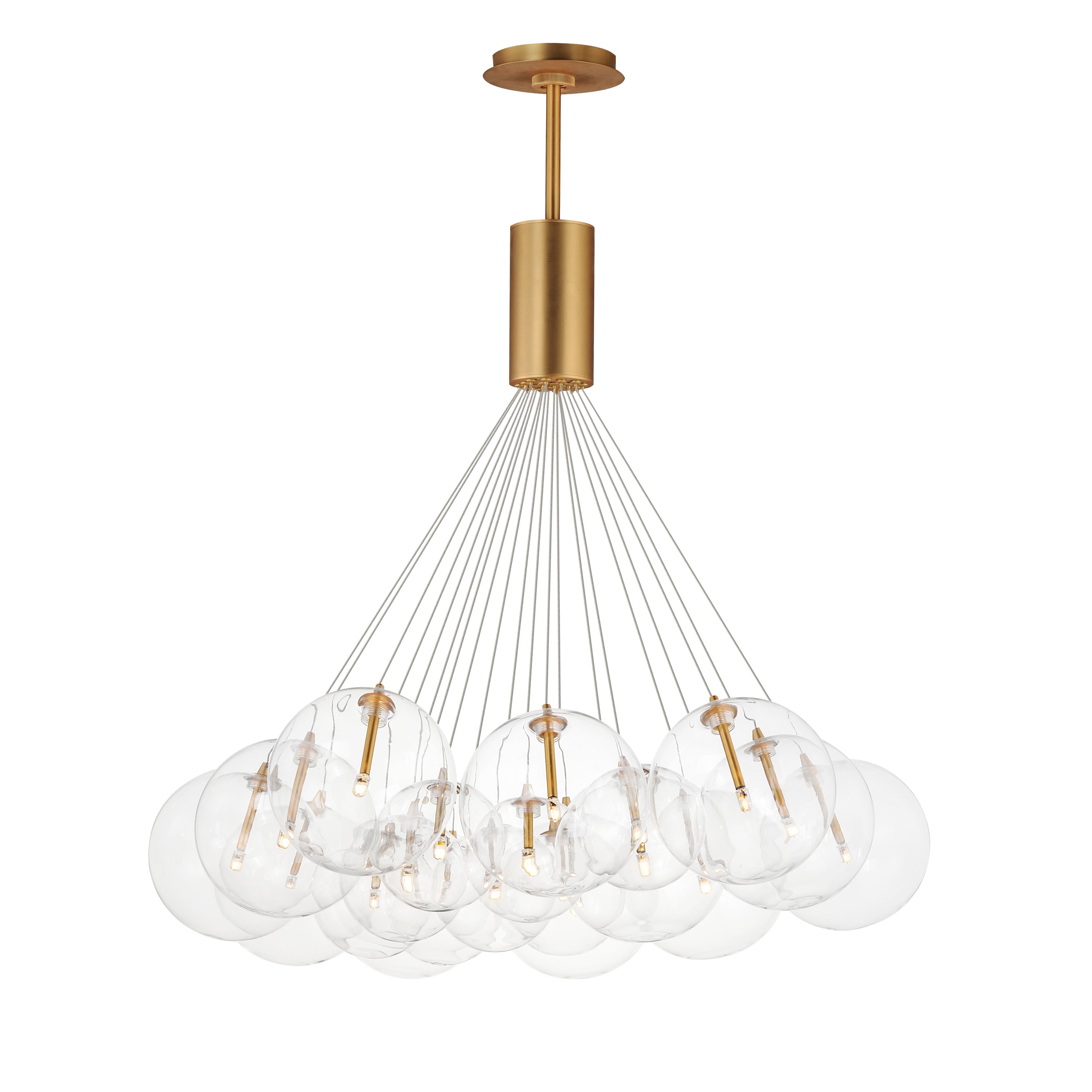 ET2 Contemporary Lighting E25088-18GLD Burst 35" 20-Light LED Pendant Ceiling Light - Color Temperature: 3000K - Shade Color: Clear - Finish: Gold