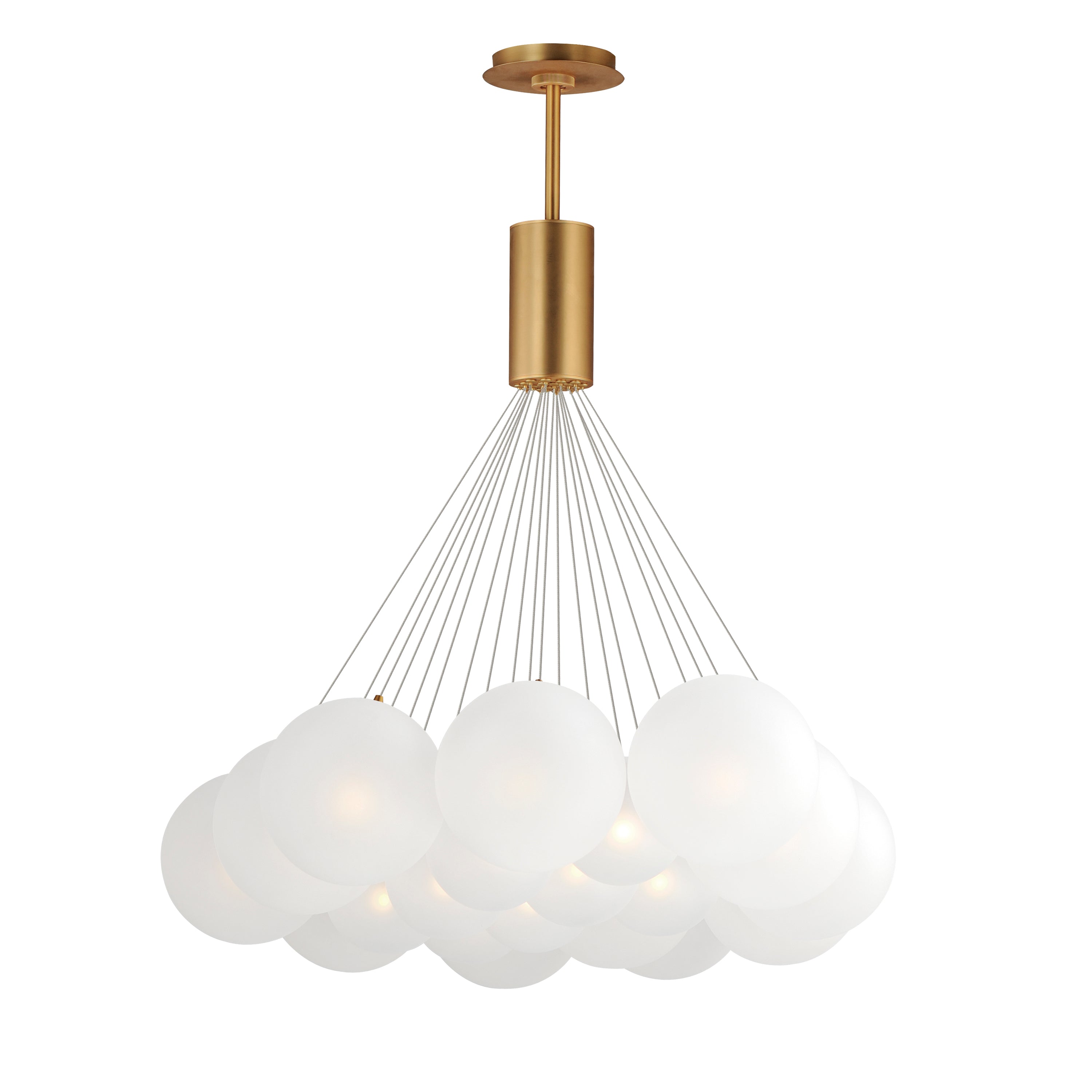 ET2 Contemporary Lighting E25088-54GLD Burst 35" 20-Light LED Pendant Ceiling Light - Color Temperature: 3000K - Shade Color: Frosted - Finish: Gold