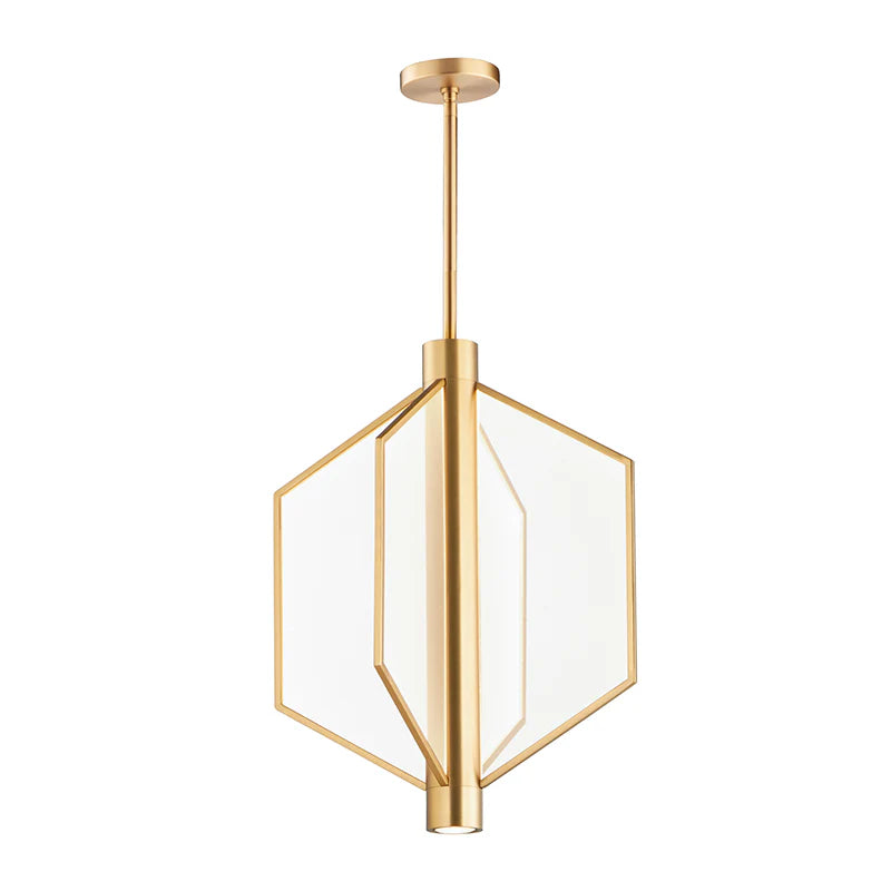 ET2 Contemporary Lighting E25134-133NAB 18" Telstar LED Single Pendant Ceiling Light - Finish: Natural Aged Brass