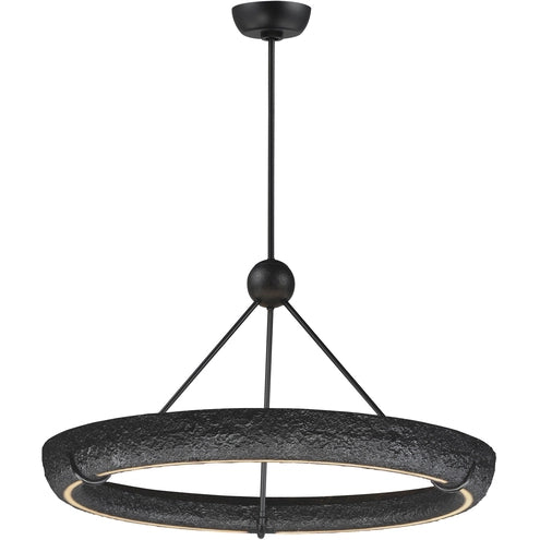 ET2 Contemporary Lighting E25193-BK Geist LED 35.5 inch Black Ring Pendant Ceiling Light