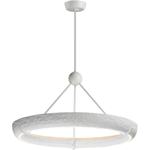 ET2 Contemporary Lighting E25193-TW Geist LED 35.5 inch Textured White Ring Pendant Ceiling Light