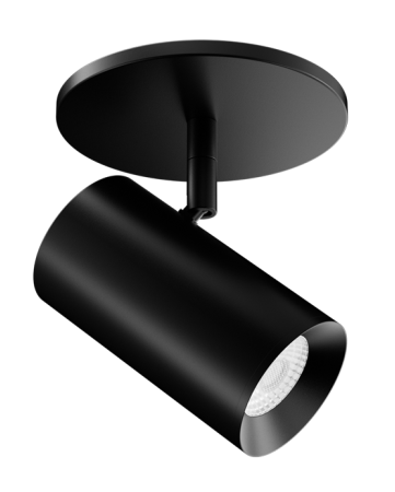 Elco Lighting E25MB-08CT5-24 2" Koto Sylo™, Monopoint Style, All Black, 825 lm, Color Temperature 2700K - 5000K, 38º lens Beam Angle, 24" Stem