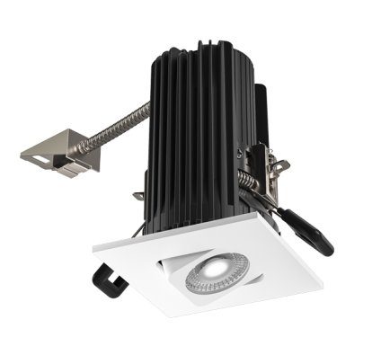 Elco Lighting E2L19F40W 2" Square Adjustable Teak™ LED Light Engine, Wattage 10.5-12.5, Color Temperature 4000K, Lumens 850-1100 lm, Beam Angle 38° All White