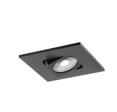 ELCO Lighting E2L19NF30B 2" Square Adjustable Teak™ LED Light Engine , 10.5 To 12.5 Watts , 3000K , 850-1100lm , 28 Deg , All Black Finish