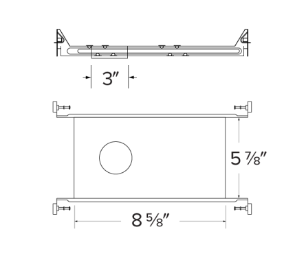 Elco Lighting E2LKF1 2" Canless Koto™ Plaster New Construction Frame LED Module & Remodel IC for Power Pack