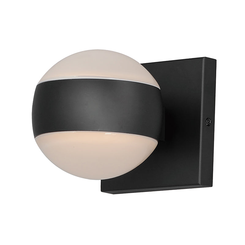 ET2 Contemporary Lighting E30175-10BK Modular 5" 2-Light Globe LED Outdoor Wall Sconce Light - Color Temperature: 3000K - Finish: Black