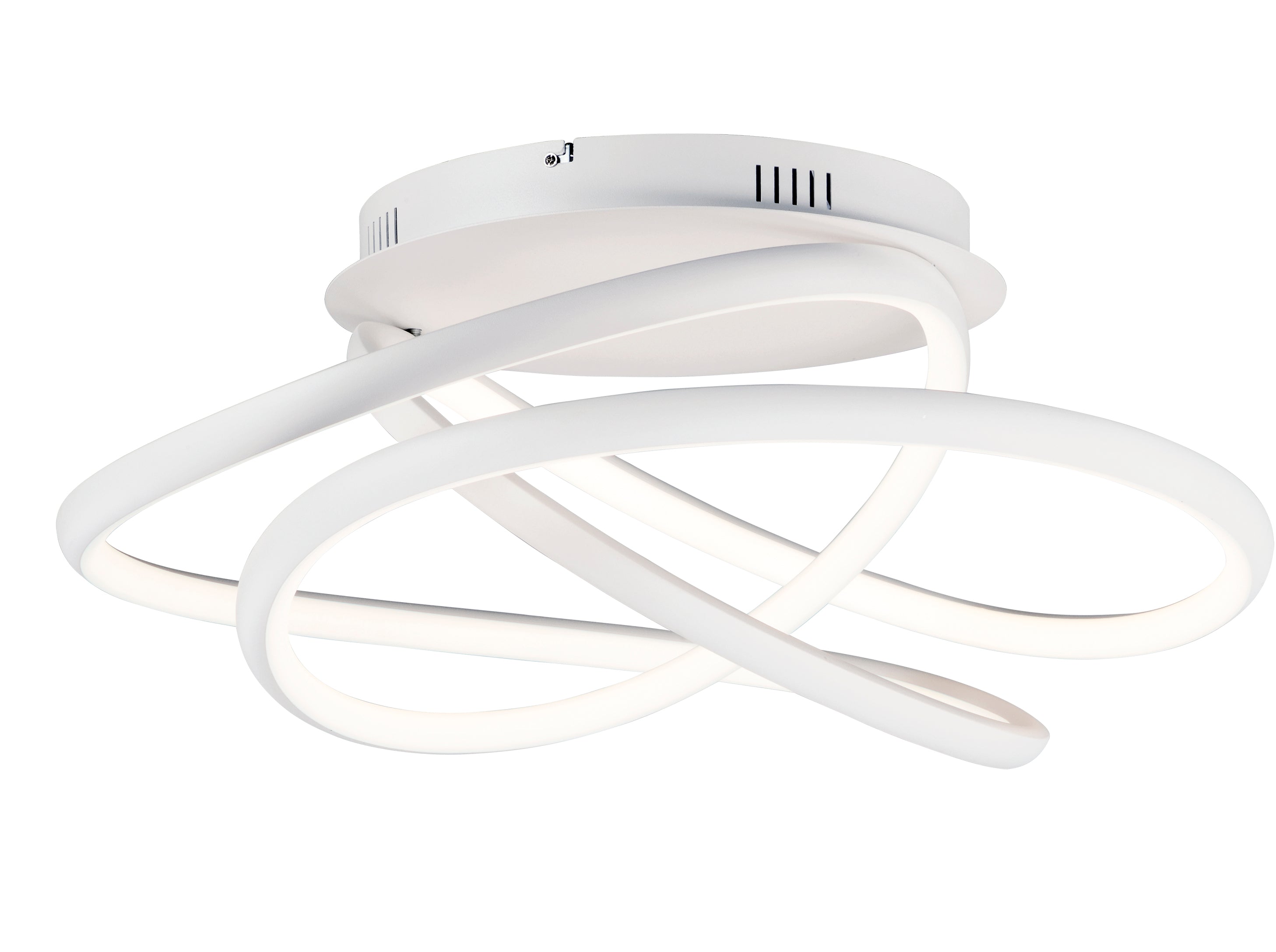ET2 Contemporary Lighting E30640-MW 24" Twisted Flush Mount LED Ceiling Light, Matte White Finish