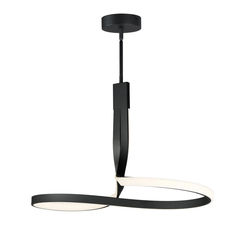 ET2 Contemporary Lighting E30662-BK 32" Serpentine LED Single Pendant Ceiling Light - Finish: Black