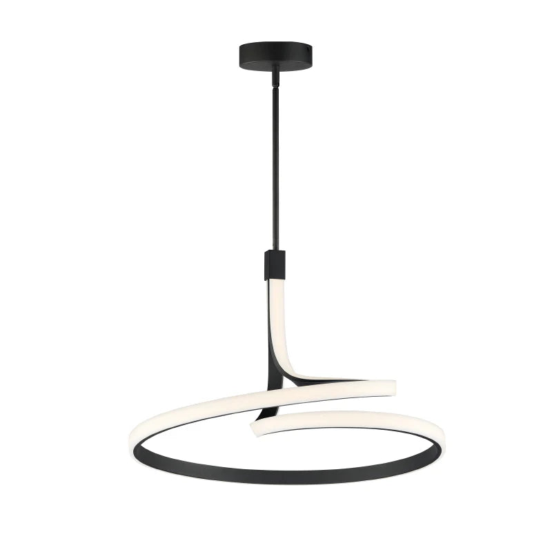 ET2 Contemporary Lighting E30664-BK 25" Serpentine LED Single Pendant Ceiling Light - Finish: Black