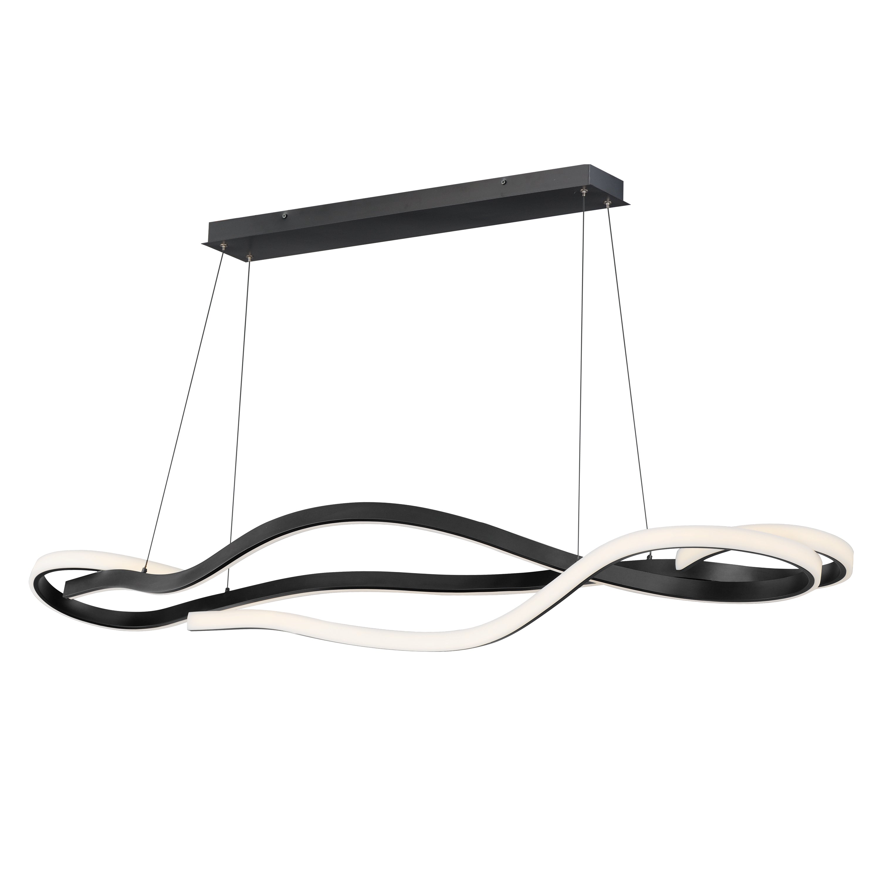 ET2 Contemporary Lighting E30666-BK 60" Serpentine LED Pendant Ceiling Light - Black Finish