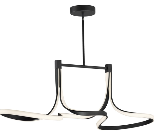 ET2 Contemporary Lighting E30668-BK Serpentine LED 56.5 inch Linear Pendant Ceiling Light, Color Temperature 3000K, Lumens 4640Lm, Black