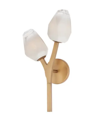 ET2 Contemporary Lighting E32792-93NAB Blossom LED Wall Sconce, Color Temperature 3000K, 800 Lumens, Voltage 120V, Natural Aged Brass Finish