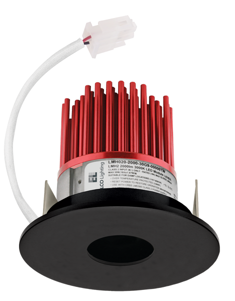 Elco Lighting E329C0830BB2 3" LED Light Engine with Pinhole Trim, Color Temperature 3000K, Lumens 850 lm, 60° Beam Angle, All Black